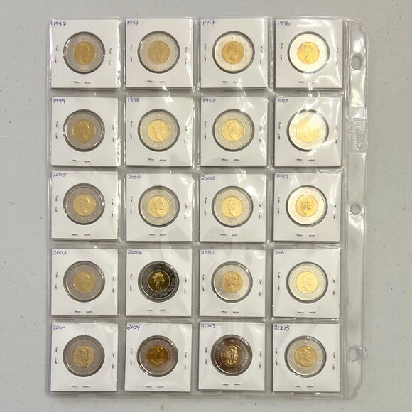 Comprehensive Set of 79 1996 to 2025 Canada $2 Toonie Coins + Bonus Test Token! - Picture 7 of 16